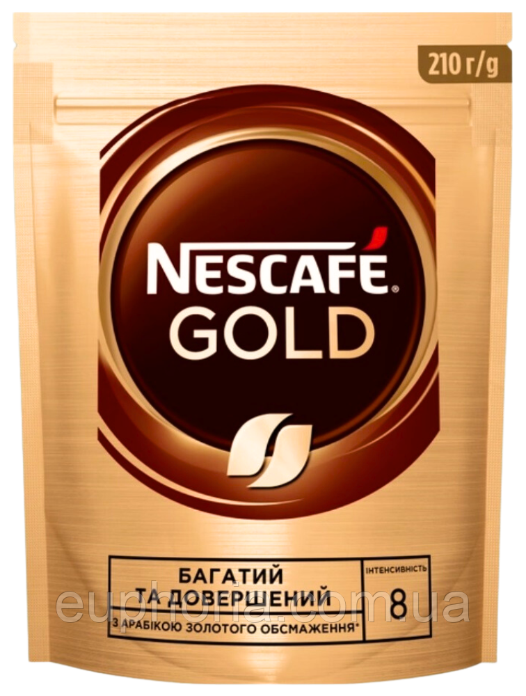 Кава розчинна натуральна Nescafe Gold 210 г