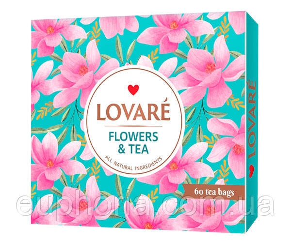 Колекція чаю Lovare Flowers & Tea пакетований 12 видів 60 шт