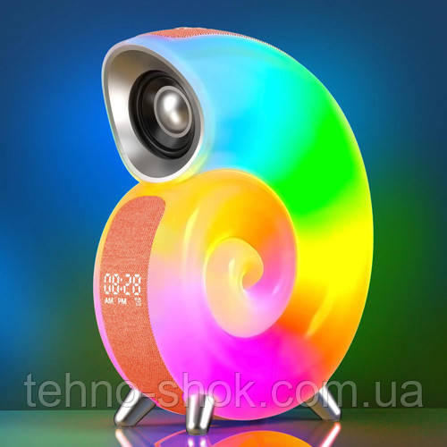 Лампа-нічник Light Sound Machine N70 з годинником і будильником, Bluetooth колонка