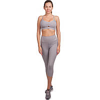 Костюм спортивный женский для фитнеса и тренировок лосины и топ V&X QK1171-WX1172 размер S цвет серый un