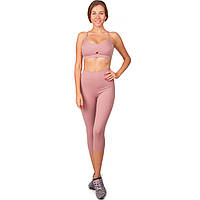 Костюм спортивный женский для фитнеса и тренировок лосины и топ V&X QK1171-WX1172 размер S цвет розовый un