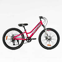 Велосипед Спортивний Corso «OPTIMA» 24" дюйми TM-24936 (1) рама алюмінієва 11'', обладнання Shimano RevoShift 7 швидкістей,