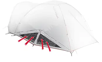 Двомісний намет High Peak Nevada 2.1 | Універсальна трекінгова палатка з тамбуром для зберігання спорядження, фото 5