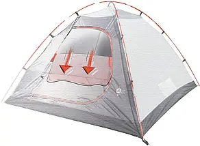 Двомісний намет High Peak Nevada 2.1 | Універсальна трекінгова палатка з тамбуром для зберігання спорядження, фото 4