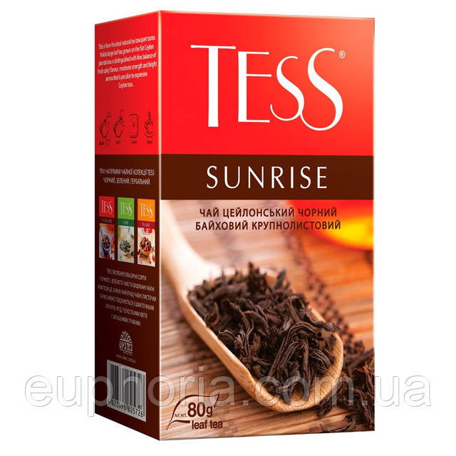 Чай чорний Tess Sunrise 80 г цейлонський байховий листовий