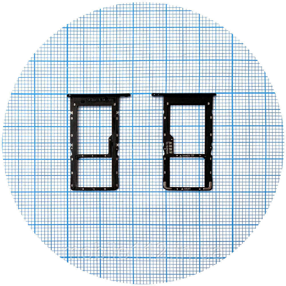 Тримач Sim картки Huawei Nova Y70, Nova Y70 Plus (чорний на 2 SIM + MicroSD), фото 1