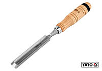 Стамеска напівкругла YATO : b= 25 мм, клинок- 125 мм, дерев'яна ручка- 112 мм [12/48] Chinazes Это Просто