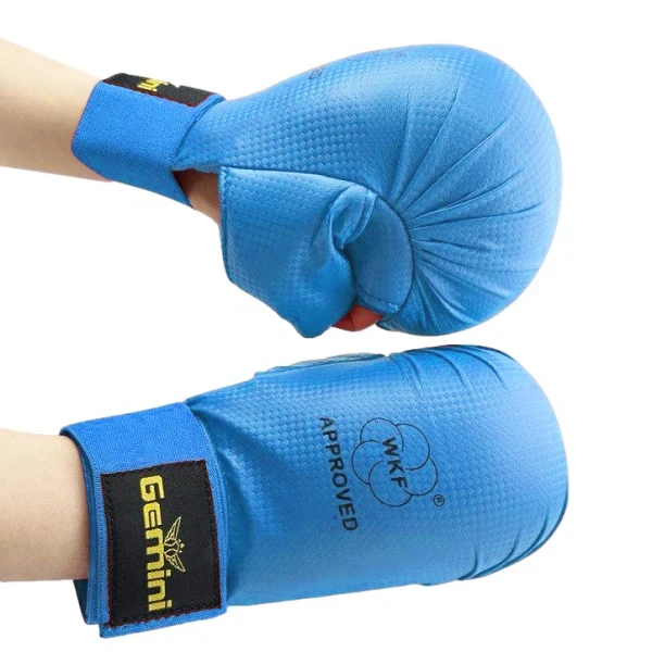 Рукавиці накладки для карате Gemini GK-1601-BL Синій (з закритим великим пальцем), фото 1