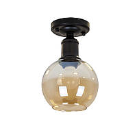 Светильник люстра потолочная на 1 плафон 91609X-1 BK+BR под лампу Е27 черный/бронза