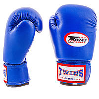 Перчатки боксерские Twins PVC 6 oz синие TW-6B