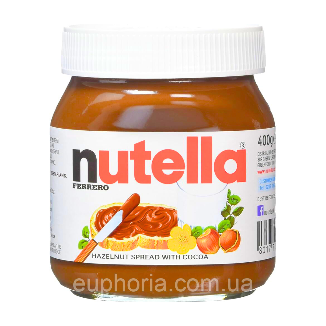 Шоколадно-горіхова паста Ferrero Nutella 400 г у скляній банці