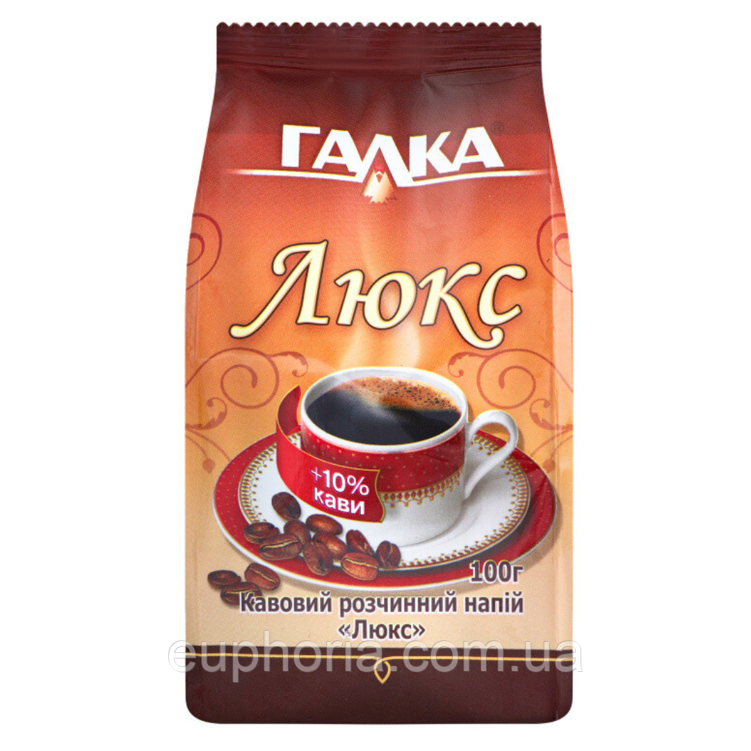 Напій розчинний Галка Люкс 100 г на основі ячменю, кореня цикорію та зернової кави