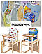 Дерев'яний дитячий стільчик трансформер, столик для годування у подарунок слинявчик - фото 1 - id-p2198721891