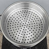 Мантоварка Arian 24 см нержавіюча сталь індукція 3 сітки 4 рівня зі скляною кришкою, фото 3