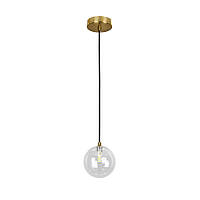 Подвесная люстра светильник в стиле Модерн 761P120F-1 BRZ+CL на один шар плафон G9 бронза/прозрачный