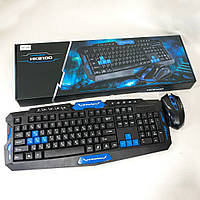 Клавіатура з мишкою HK-8100, ігрова клавіатура та миша для пк, бездротова клавіатура та миша