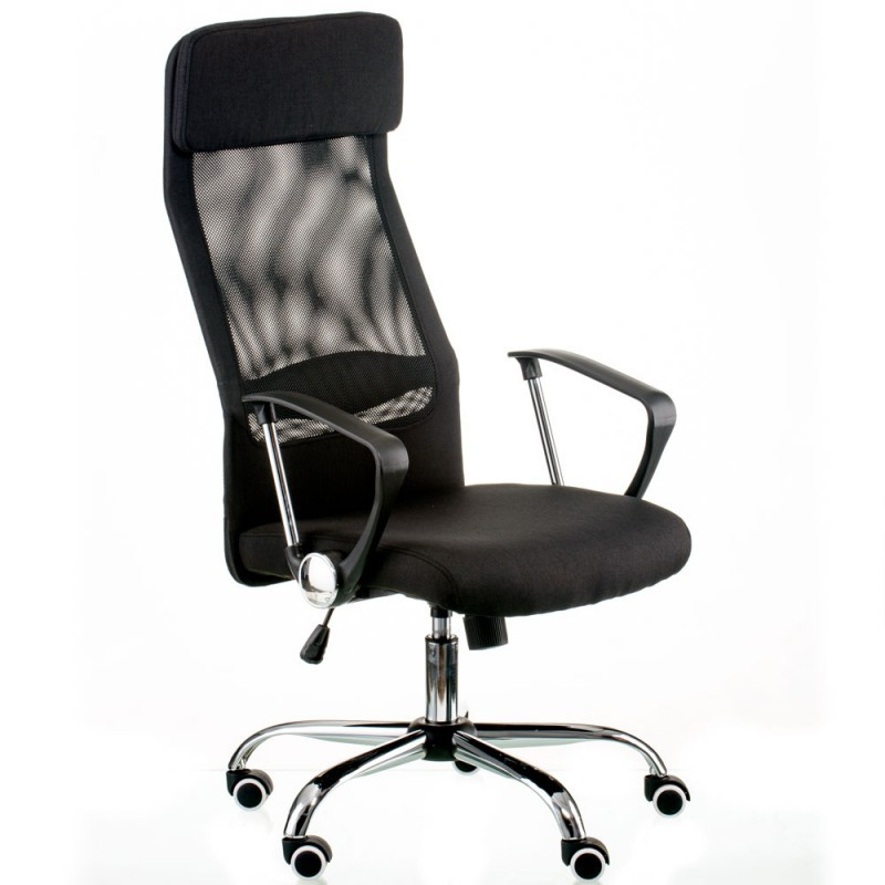 Сітчасте чорне офісне крісло Silba чорне на металевій хрестовині Special4You для працівників офісу