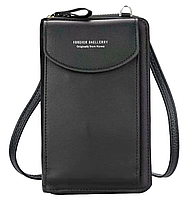 Жіноча сумка клатч гаманець ZL8591 Baellerry гаманець з відділенням для телефону та ремінцем чорного кольору