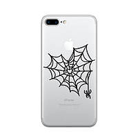 Прозрачный Чехол с печатью для iPhone 8 plus / iPhone 7 plus | Печать: Spider Web #iph12012