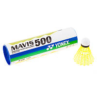 Воланы Mavis Yonex 500 желтый,нейлон, 6шт