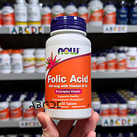 NOW Foods Folic Acid, фолієва кислота 800 мкг з вітаміном B-12, 250 таблеток