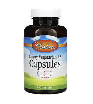 Carlson Labs, Порожні рослинні капсули # 2, 200 шт. BX742
