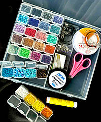 Набір китайського бісеру та фурнітури | набір для бісероплетіння | набір бісеру