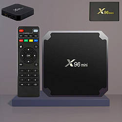 Цифрова смарт приставка із пультом Smart TV Box X96 Mini на Android медіаплеєр для телевізора 4/32 GB