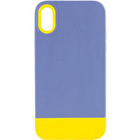 TPU+PC Bichromatic для iPhone XS / X (5,8 ") синий / желтый
