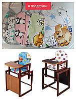 Стільчик -трансформер для годування дитячий дерев'яний Наталка