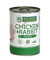 Влажный корм для щенков всех пород с курицей и кроликом Nature's Protection Puppy chicken & rabbit 800 г