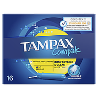 TAMPAX Compak Гігієнічні тампони з аплікатором Звичайні Duo 16шт ПрепакКороб