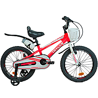 Велосипед детский Corso Tayger 18" алюминиевая рама красный с дополнительными колесами TG-36098