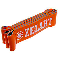 Резина петля для подтягиваний и тренировок лента силовая двухслойная Zelart FI-0911-8 цвет оранжевый un