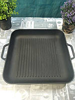 Сковорода гриль чавунна, квадратна, 280мм*280мм, h=40мм