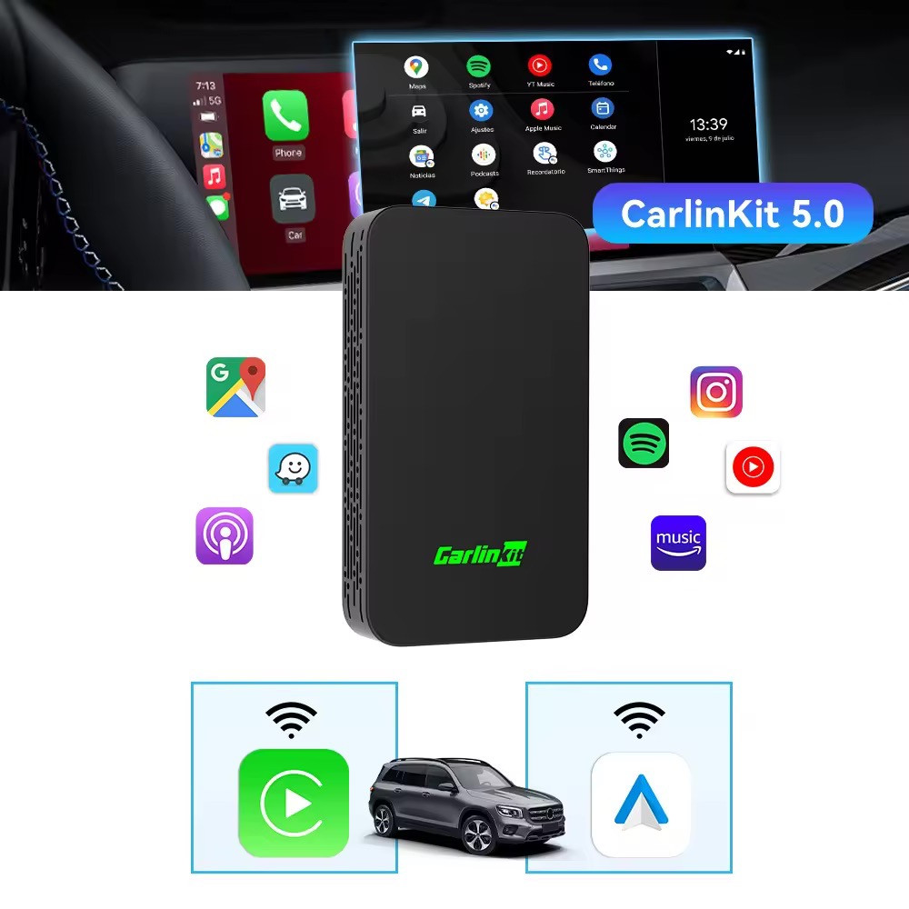 CarlinKit 5.0 адаптер для бездротового Apple CarPlay і Android Auto бездротовий карплей