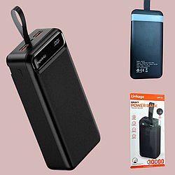 Повербанк портативний зарядний пристрій Power bank LINKAGE LKP-05 30000 mAh чорний