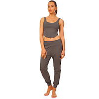 Костюм спортивный женский для йоги штаны и кроп-топ V&X SP131-CK7900 размер S цвет серый un