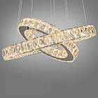 Кришталева підвісна світлодіодна LED люстра 55 Вт з пультом управління колір каркасу хром D-8317-6A/480+340HR, фото 3