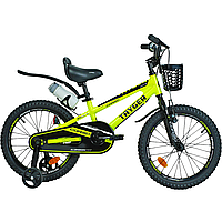 Велосипед детский Corso Tayger 18" алюминиевая рама зеленый с дополнительными колесами TG-82159