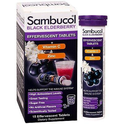 Натуральна домішка Sambucol чорна бузина вітамін C і цинк 15 шипучих таблеток, фото 1