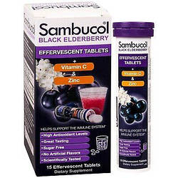 Натуральна домішка Sambucol чорна бузина вітамін C і цинк 15 шипучих таблеток