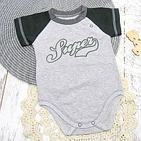 ОПТОМ от 3 шт тонкое боди-футболка бодик с короткими рукавами для новорожденного мальчика на лето 5973 СРБ