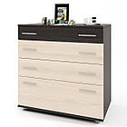 Комод для постільної білизни Еверест К-2 80х45х85 венге темний + дуб молочний (телескопи) (DTM-2449), фото 2