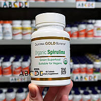 Органическая спирулина California Gold Nutrition, 500 мг, 60 таблеток. Organic Spirulina.