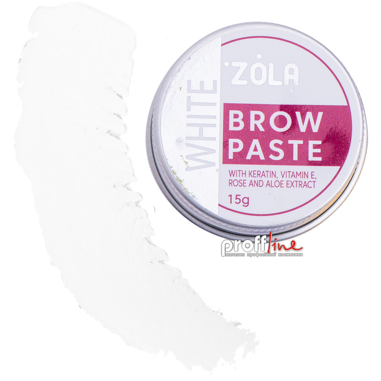 Контурна паста для розмітки брів Zola Brow Paste White біла, 15 г