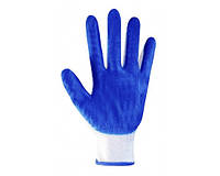 Перчатки защитные бело-синие с нитриловым покрытием вампирка.