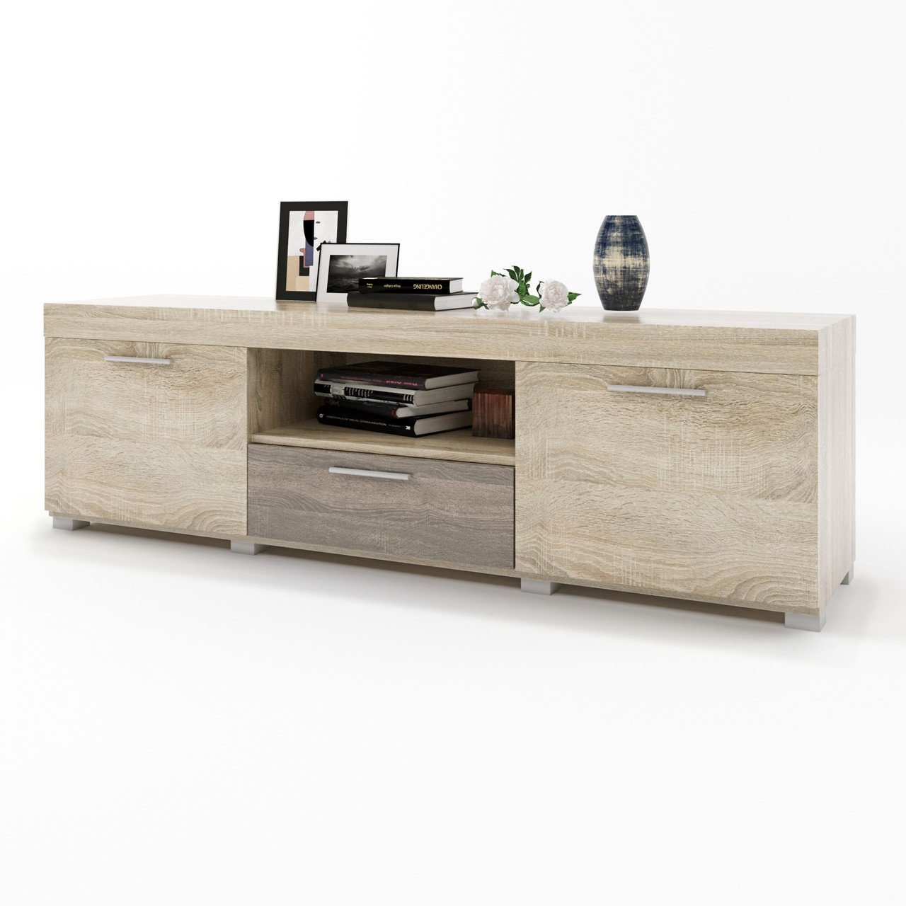 Тумба Еверест ТВ 1500 Британія 150х38х46 сонома + трюфель (DTM-2261), фото 1