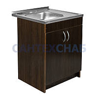 Тумба з мийкою 60х60 ліва Венге для кухні із сифоном
