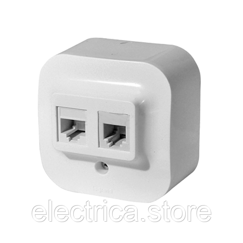 Forix Розетка комп'ютерна подвійна RJ11+RJ45 кат 5е UTP білий 782421, фото 1